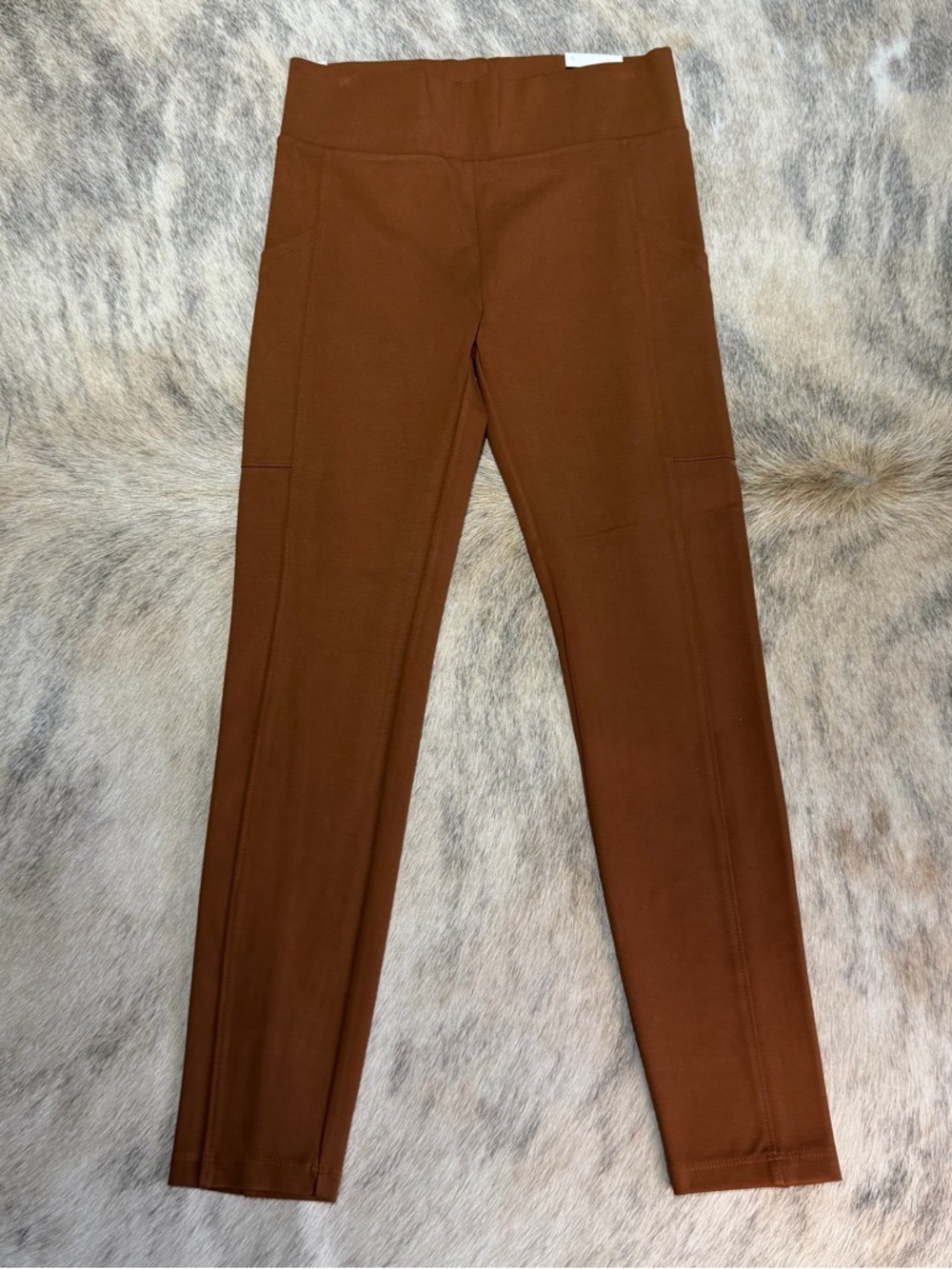 Lou & Grey Ponte Pocket Legging Brown Pull On Pants Size Small NWT